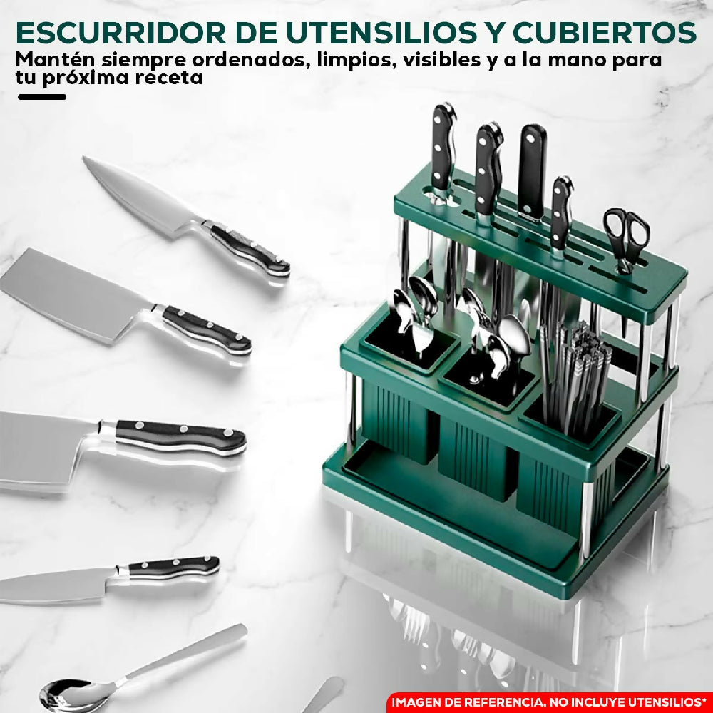 Soporte De Cuchillos y Utensilios Escurridor Cubiertos Cocina PTZ94 2