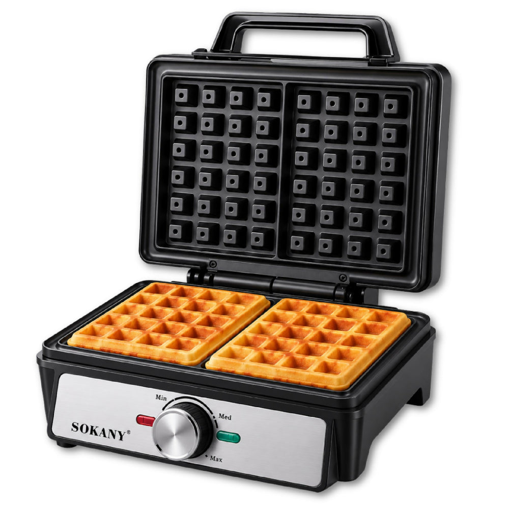 Waflera Eléctrica Doble Sokany SK 08025 Control De Temperatura Y Calentamiento Uniforme