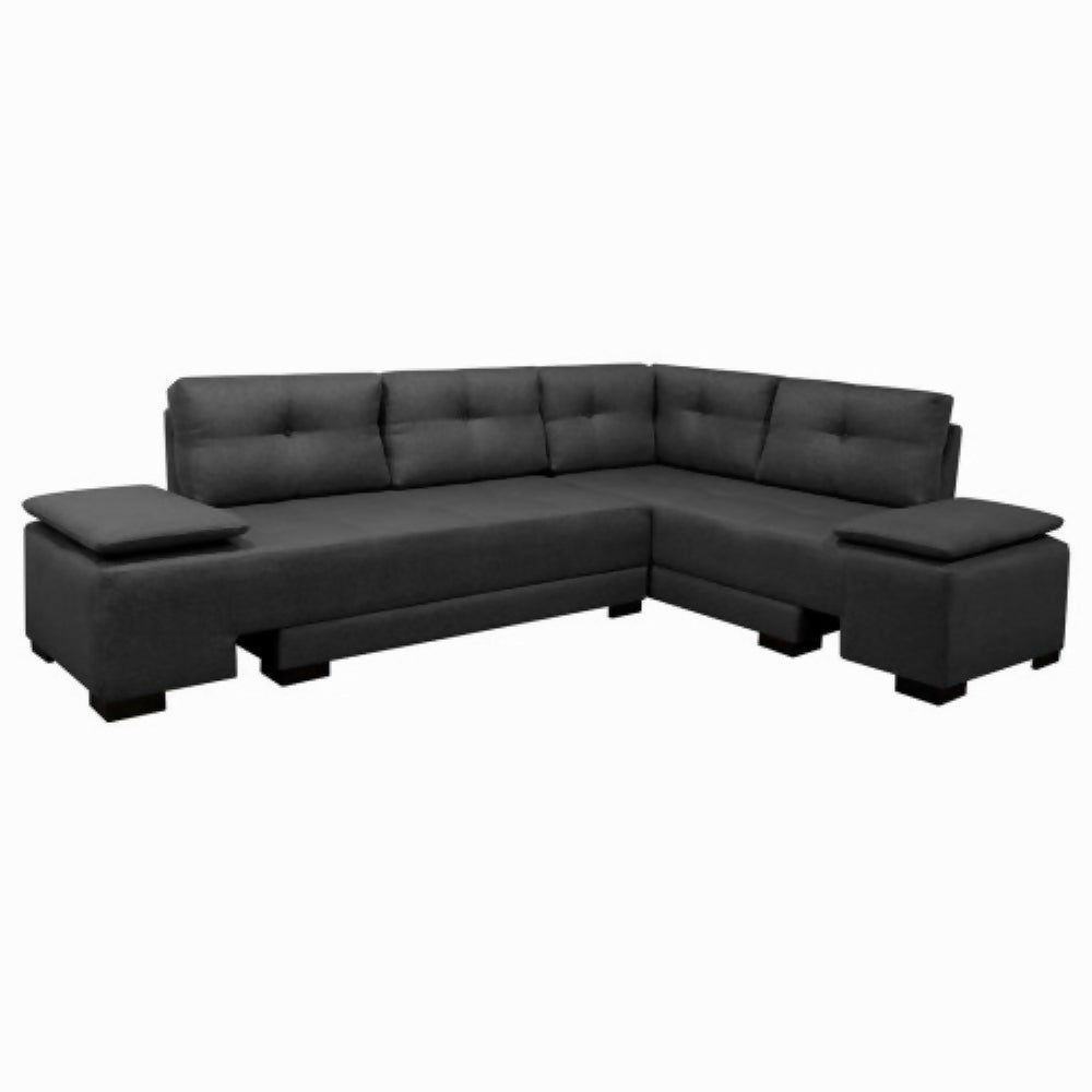 Sala Cama Sterimberg En Tela Gris Oscuro - Amoblando