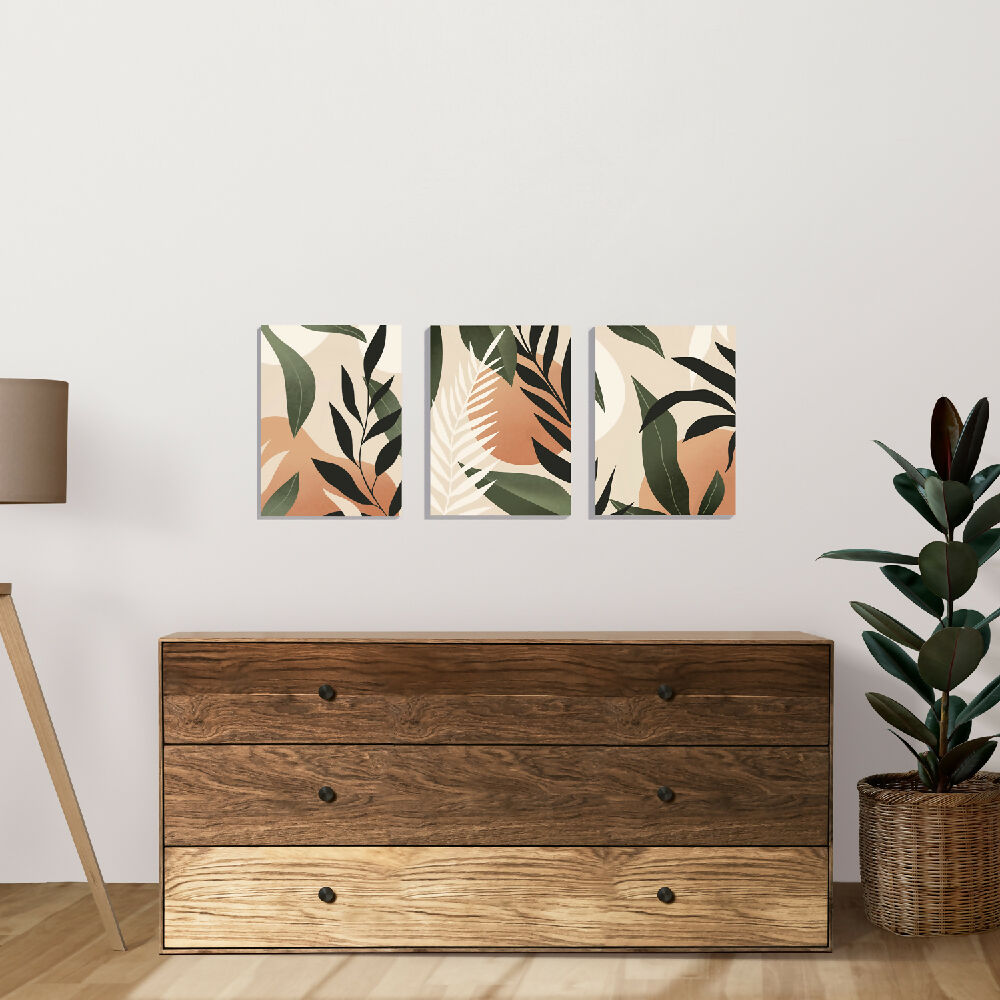 Triptico Ecos del bosque 37 cm × 50 cm