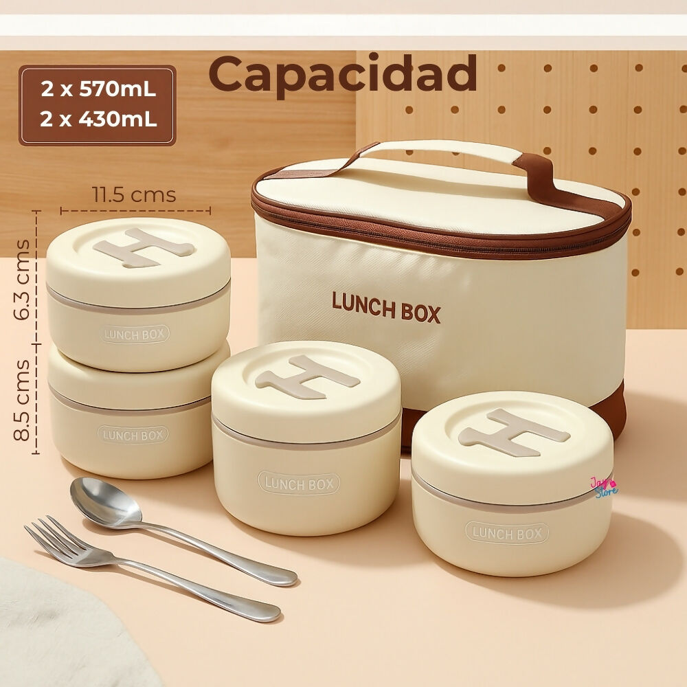 Lonchera Térmica Portacomidas Recipientes Comida Lunch Box