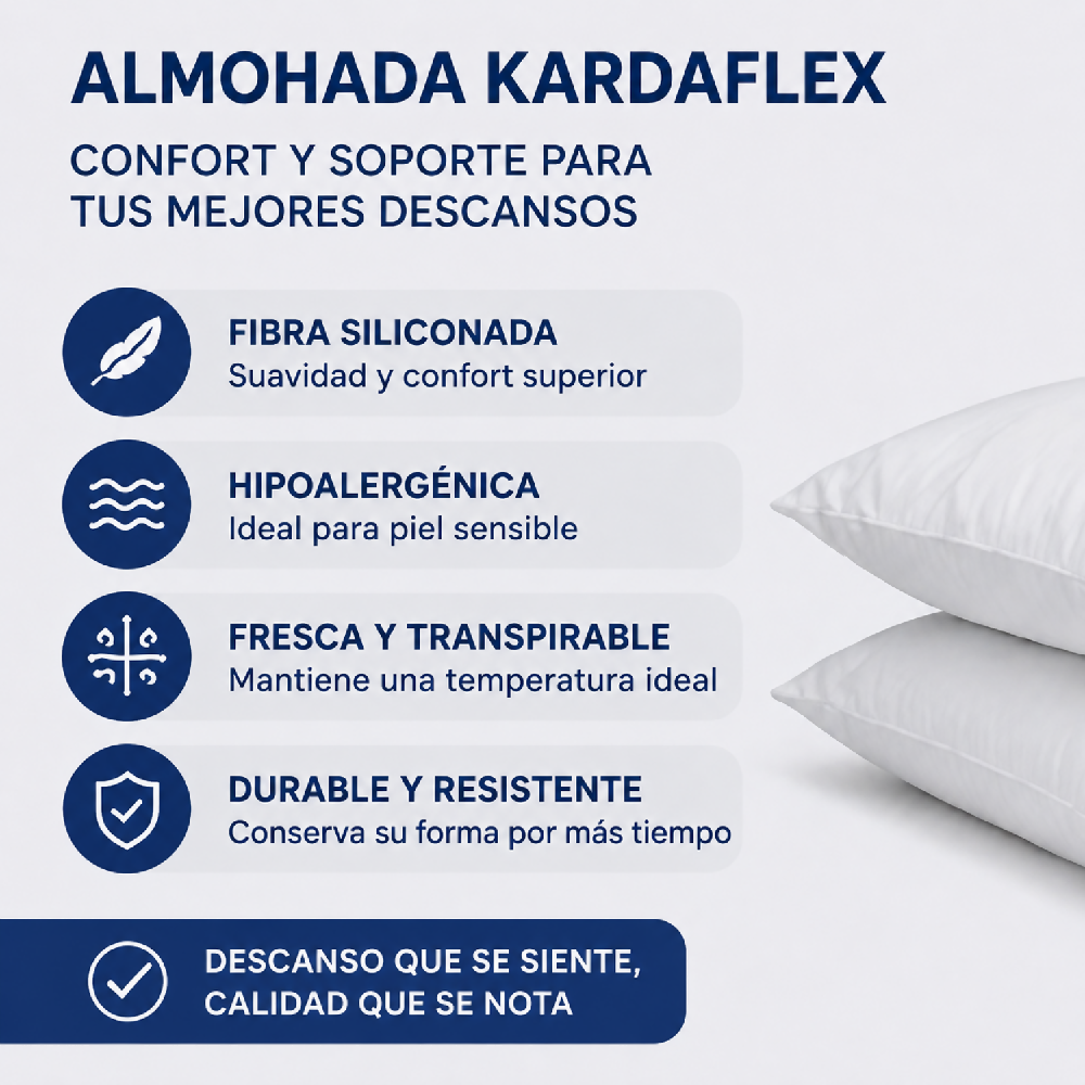 Almohadas Kardaflex Pack 6 Unidades, Color Blanco
