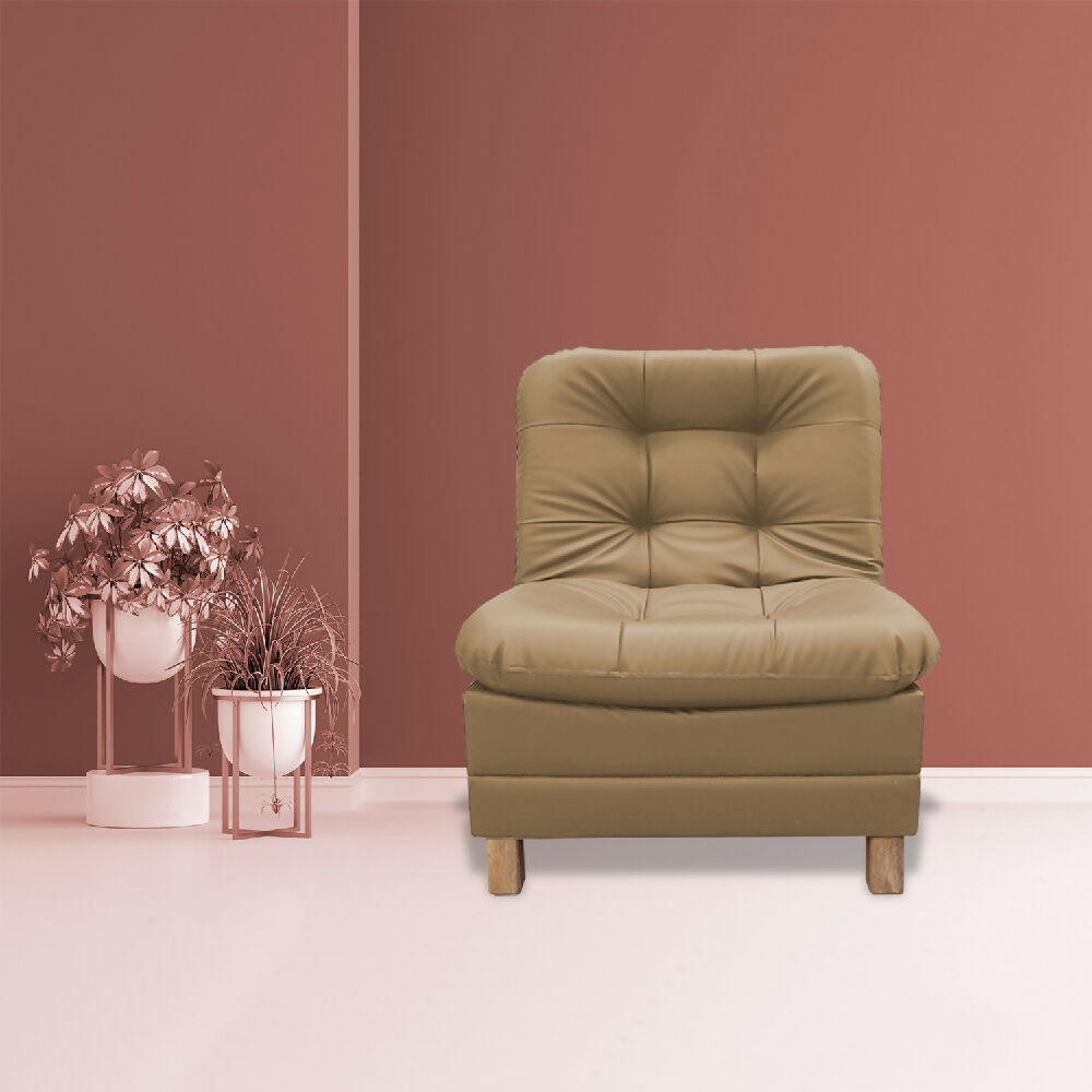 Poltrona Zeink 3 Posiciones Tipo Cuero Camel