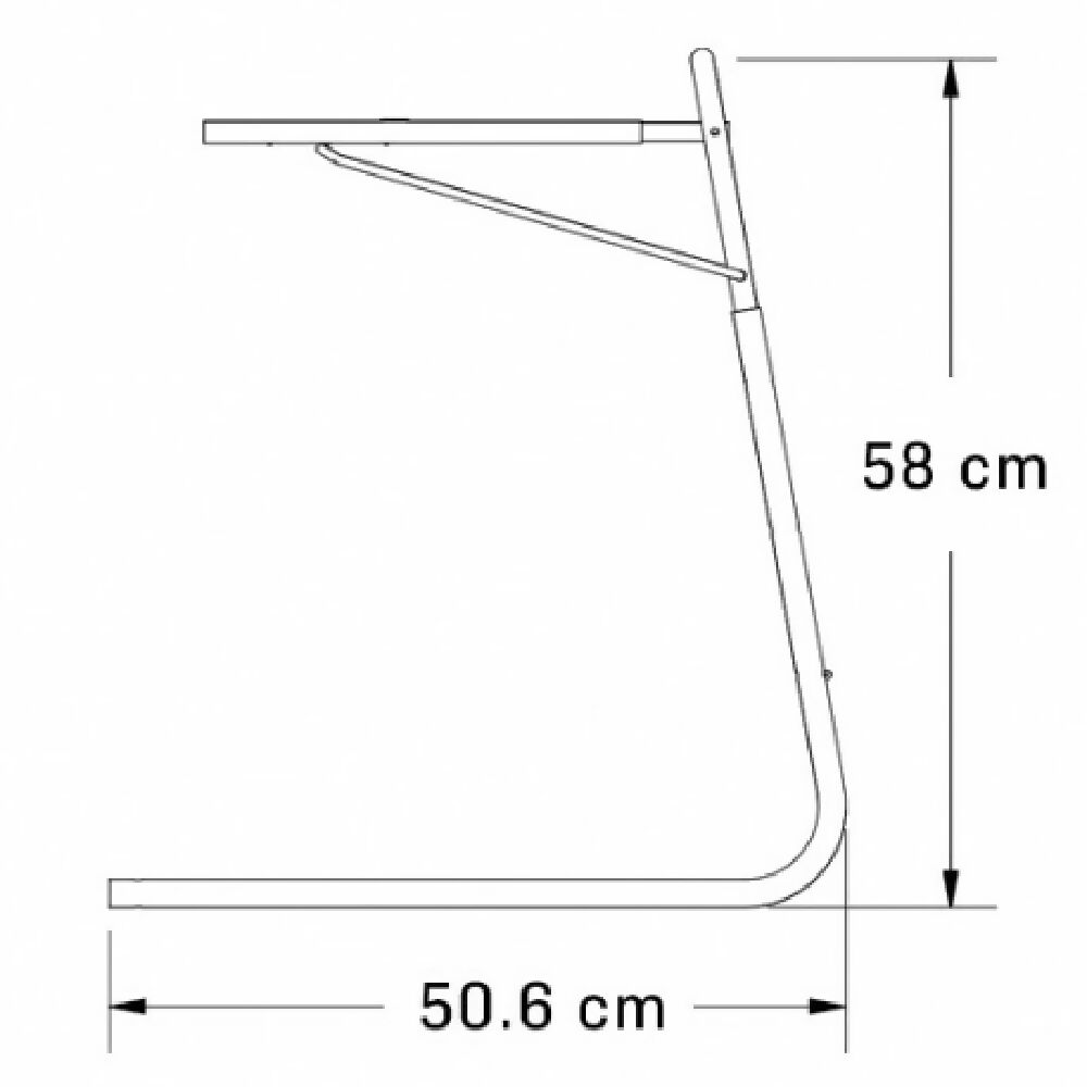 Mesa ajustable auxiliar de madera con estructura en acero piintado negro