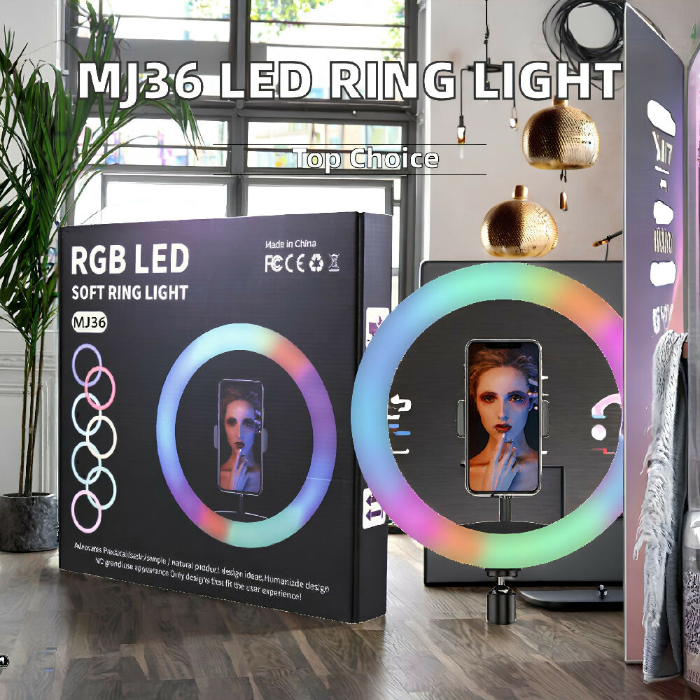 Aro De Luz Led 36 Cm Grande Profesional RGB Cálida Fría + Trípode