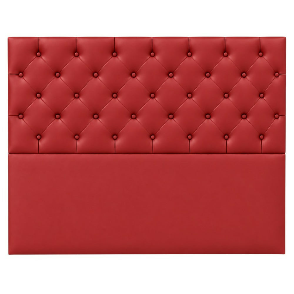 Cabecero Doble 140x60+55 Rombos Rojo Sintético