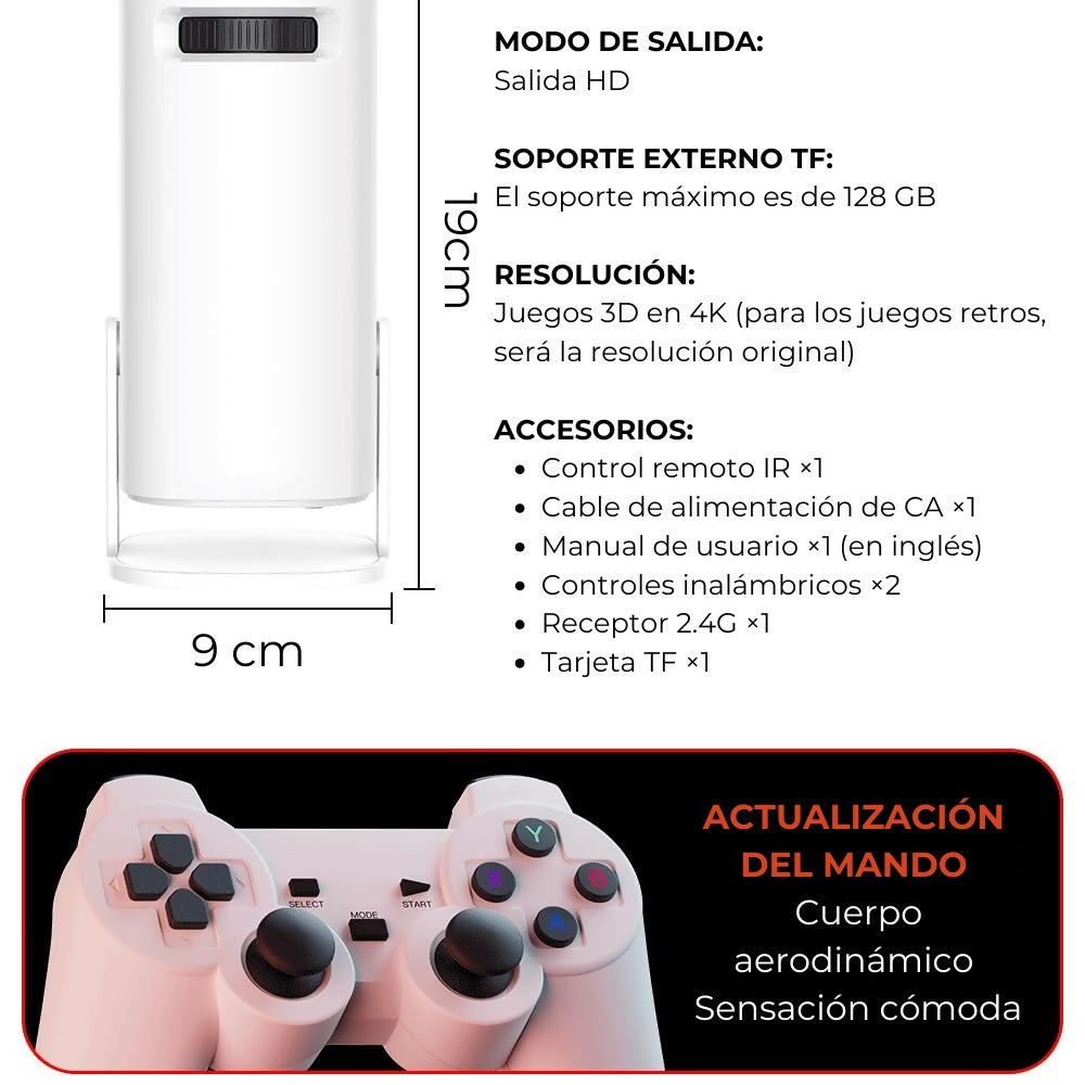 Proyector Smart 4k UHD WiFi Bluetooth Android + 1000 Juegos