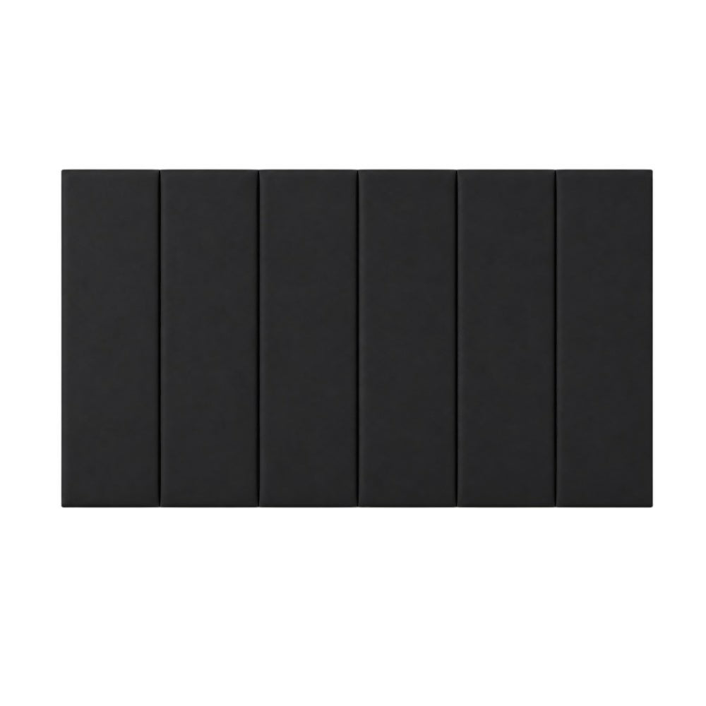 Cabecero Semidoble 120x60 Paneles Verticales Negro Tela