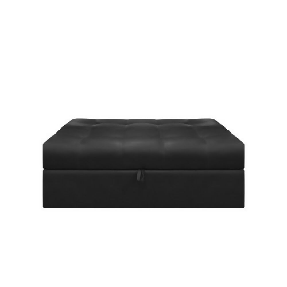 Sofá Cama Angela Con Brazos Cuero Sintético Negro