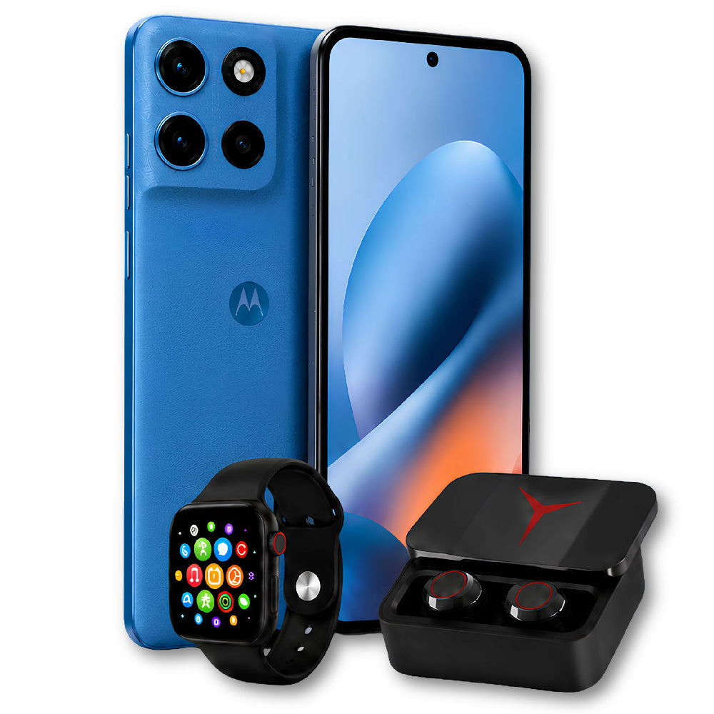 Teléfono Motorola Moto G17 Power 256GB Azul + Kit Regalo Reloj Inteligente Y Audífonos