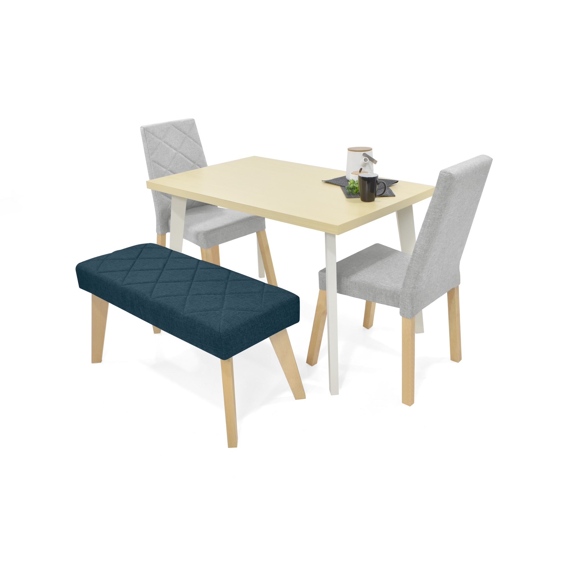 Comedor 4 Puestos Liverpool con Butaco Plata Azul
