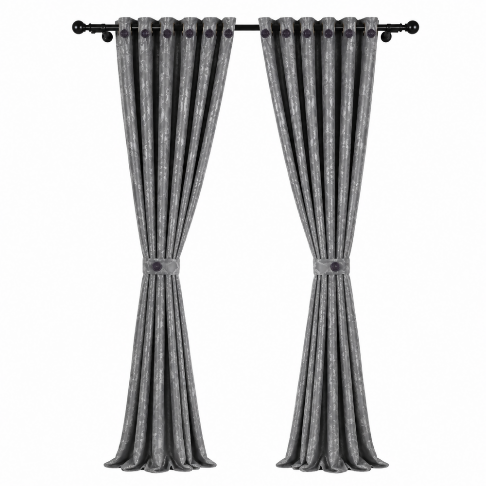 Cortina x2 gris jacquard