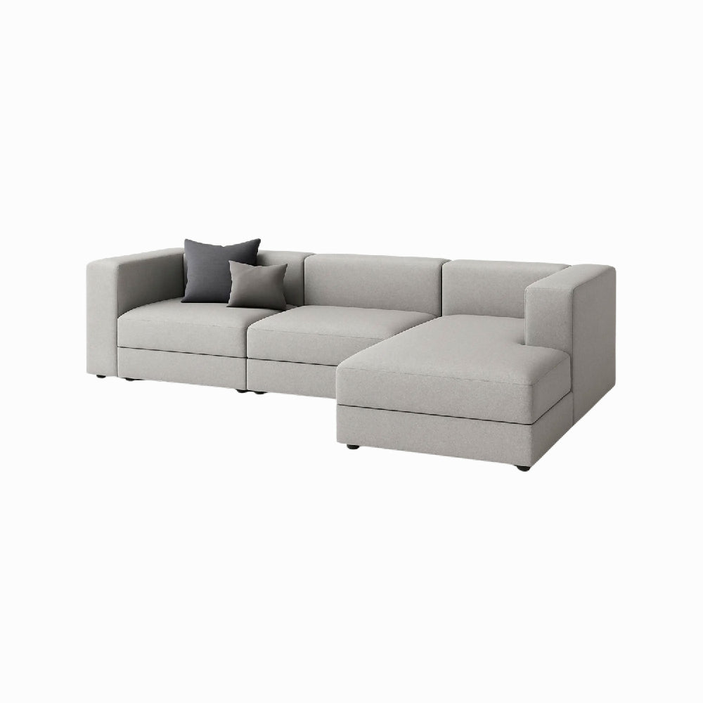 Sofá en L Derecho Lautaro Lona antifluidos Gris 310x95x71