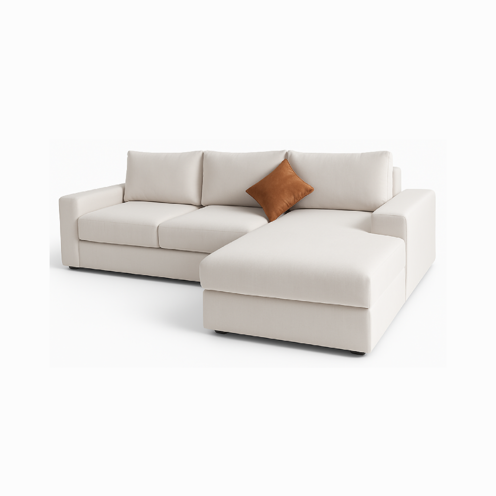 SECENL11385 Sofá en L Derecho Zion Poliéster anti fluidoss Beige_01