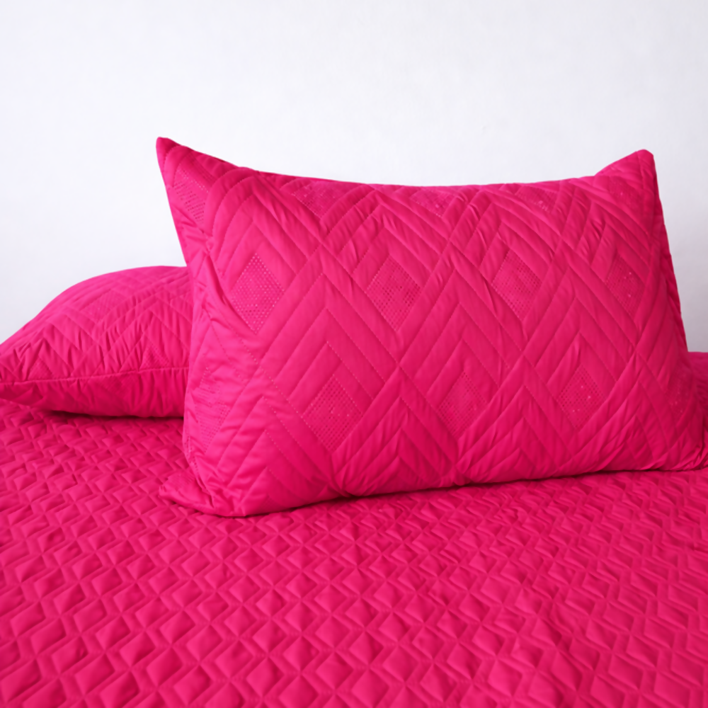Protector almohada acolchado 45x65cm fucsia Set x2