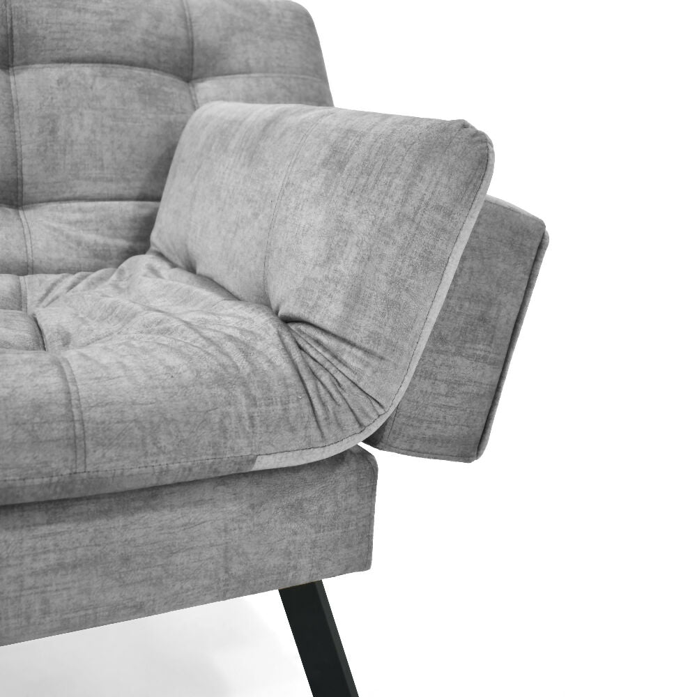 Sofa Cama Milan 176x90x78 Reclinable Tela Gris