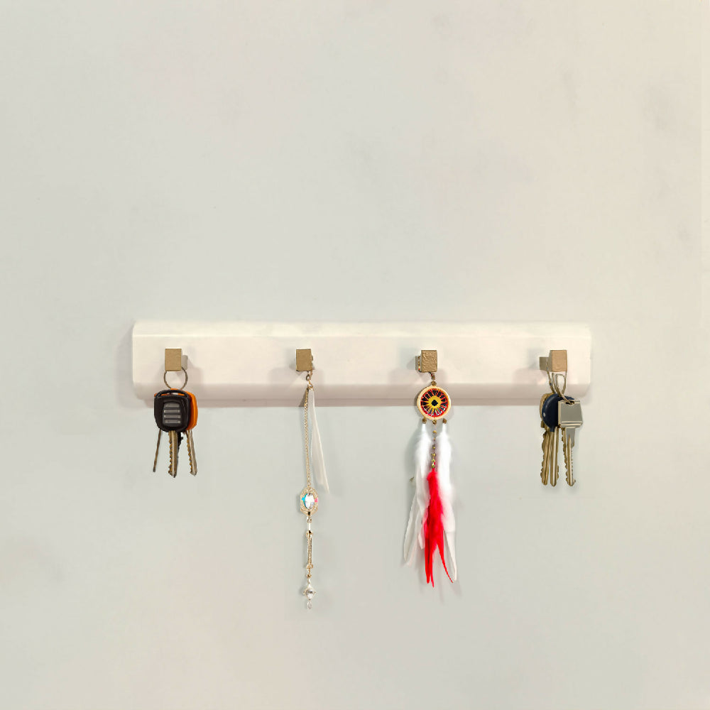 Perchero 4P Collares, Blanco