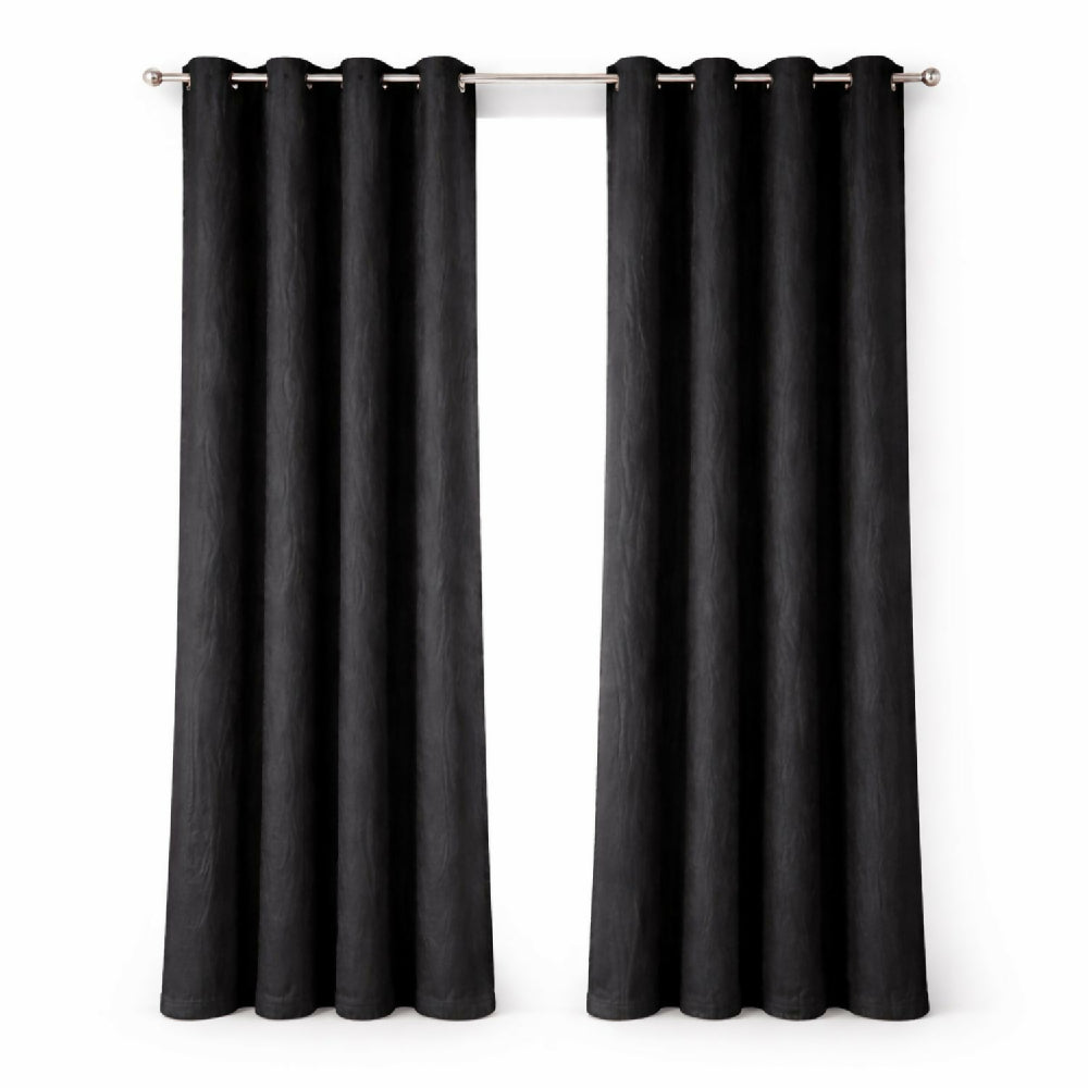 Cortinas jacquard blackout negro