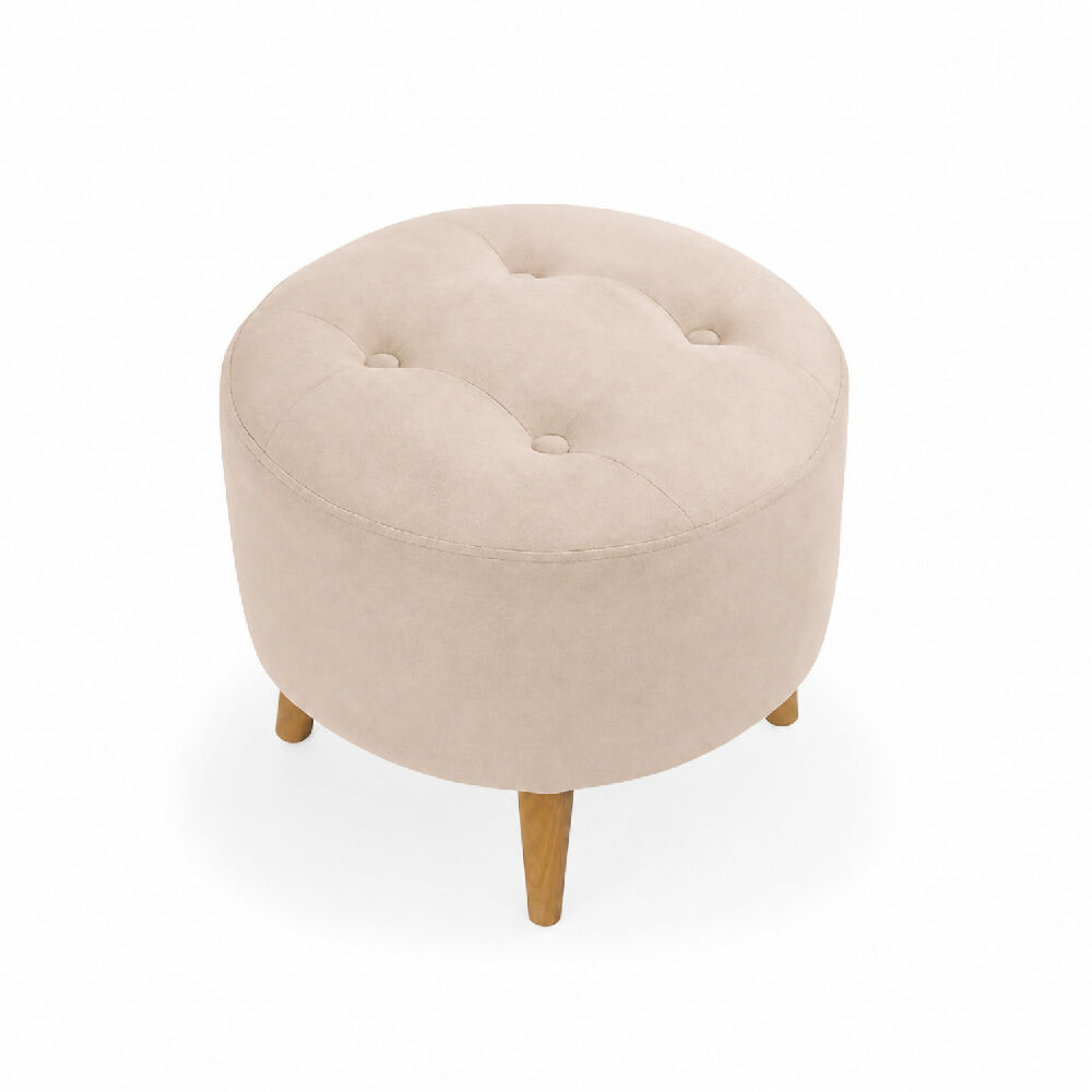 Sala Sofá Cama 92x 174x93cm + Puff + Mesa de Centro Beige