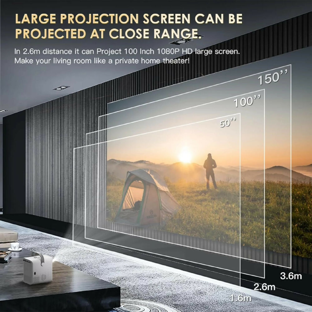 Proyector Portátil Inteligente P10 Con Conexión WiFi Bluetooth Resolución Full HD
