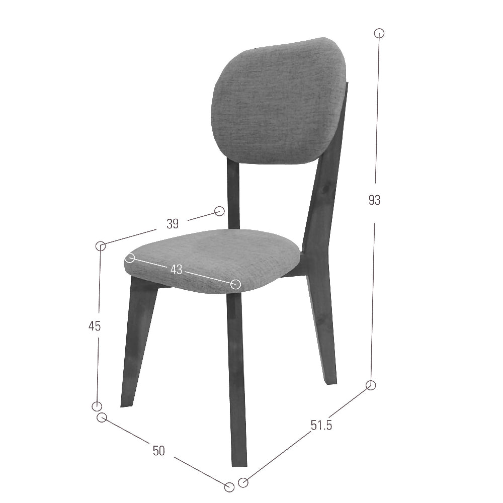 Silla de Comedor Adela 50x51.5x93 Tela Beige