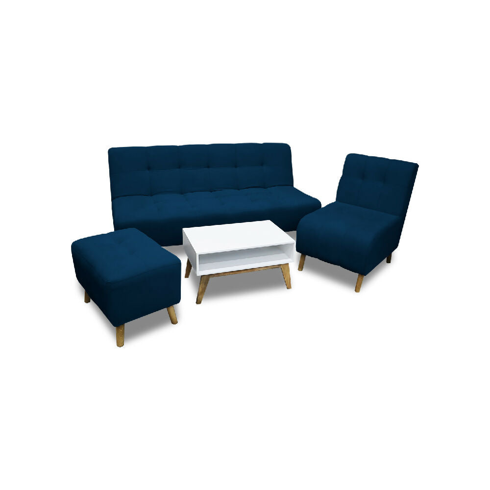 Sala Milan Azul + Mesa de Centro
