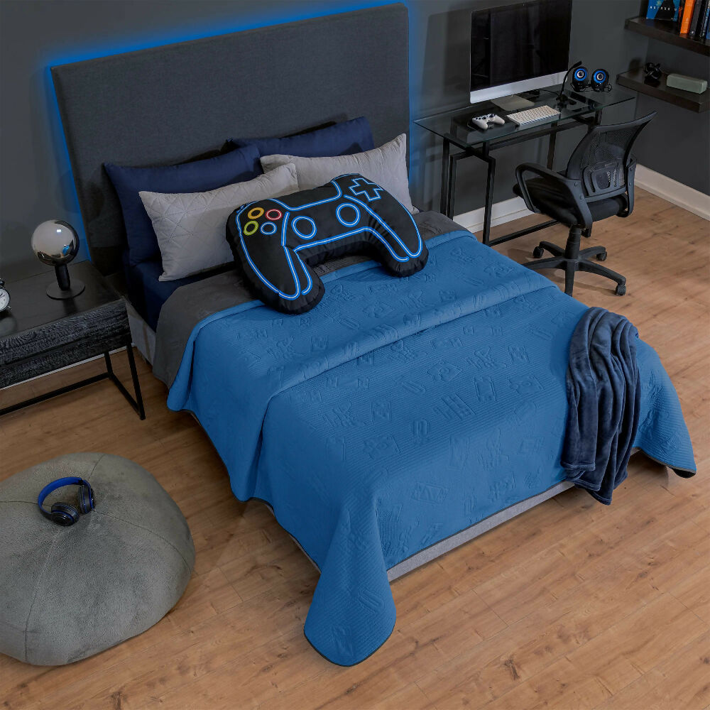 Edredón Novo Gamer, para Cama Sencilla, 2 Vistas