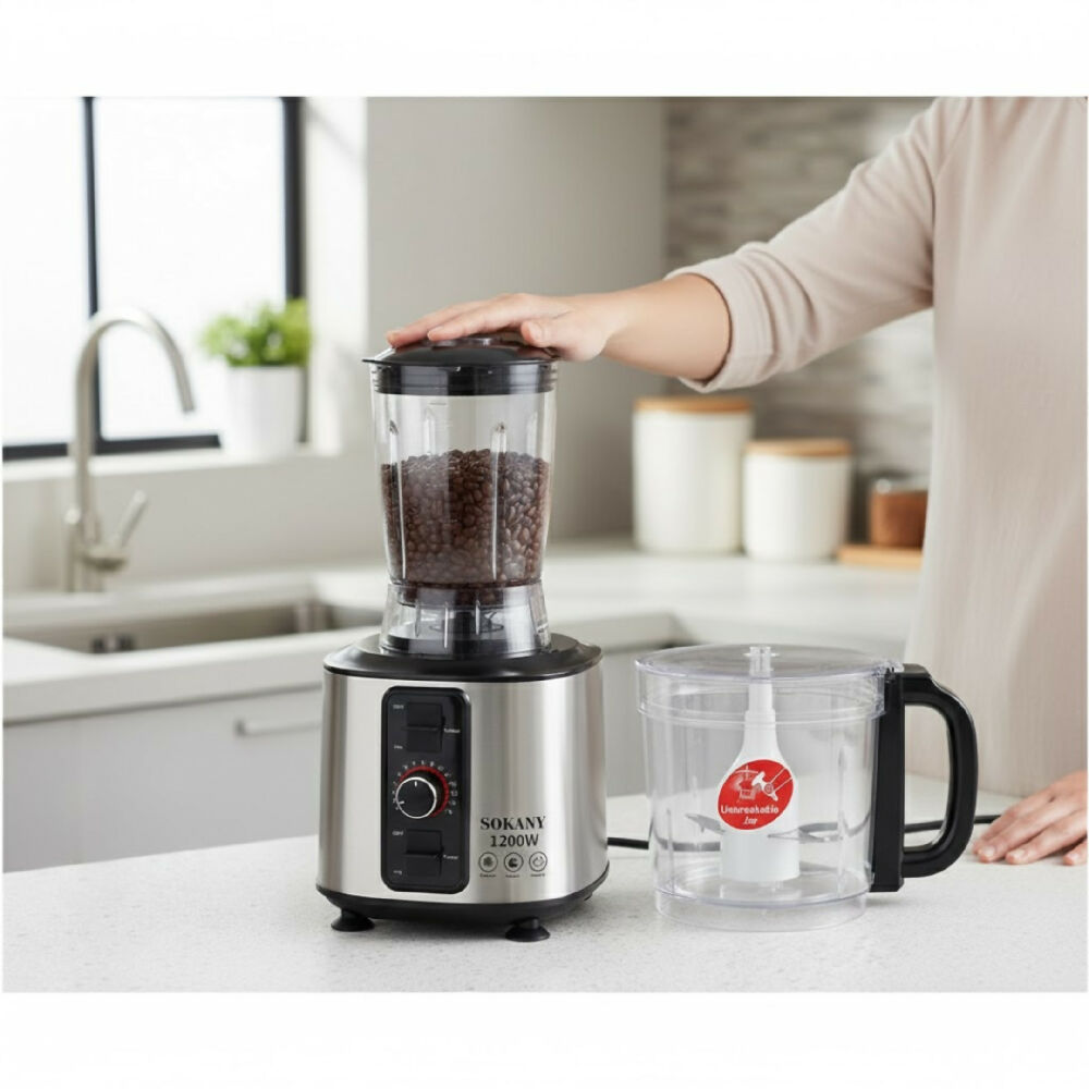 Licuadora 7 En 1 Sokany 15 Velocidades Procesador Multifuncional De Alta Potencia Para Cocina Completa