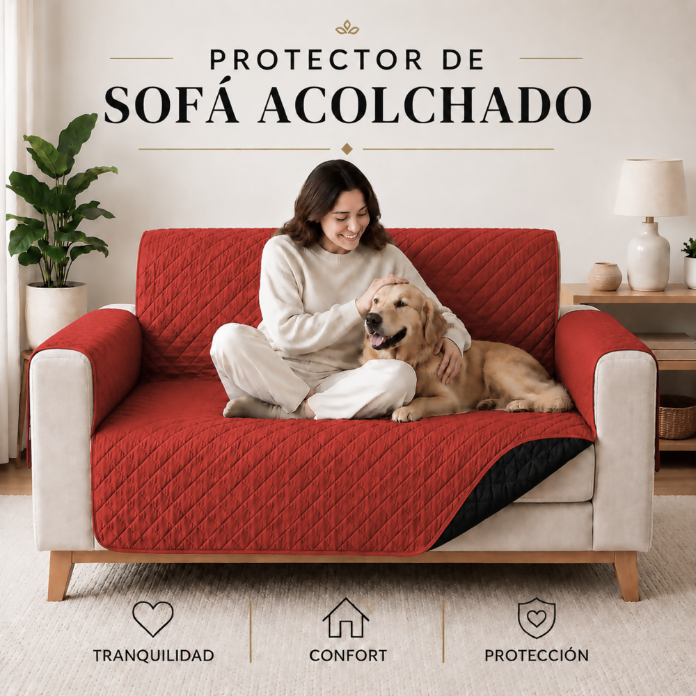 Protector sofa 1 puesto negro rojo