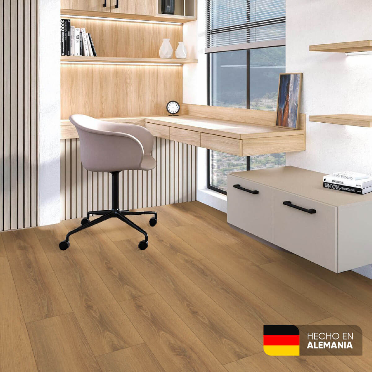Piso laminado Roble Sienna 7 mm AC3 23-31 para interiores por caja (2.47M²)