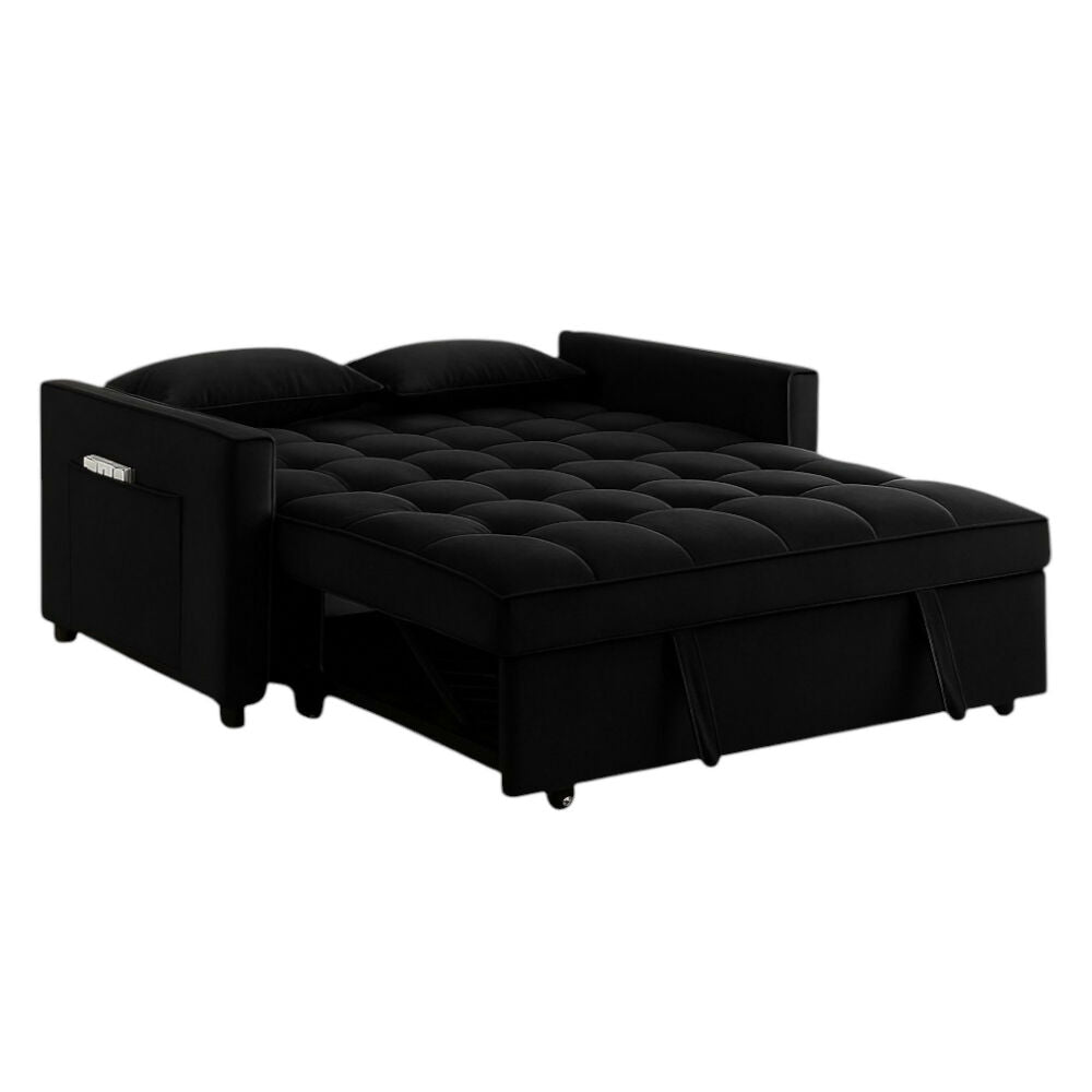 Sofa Cama 2 Puestos NegroTela Aeidi