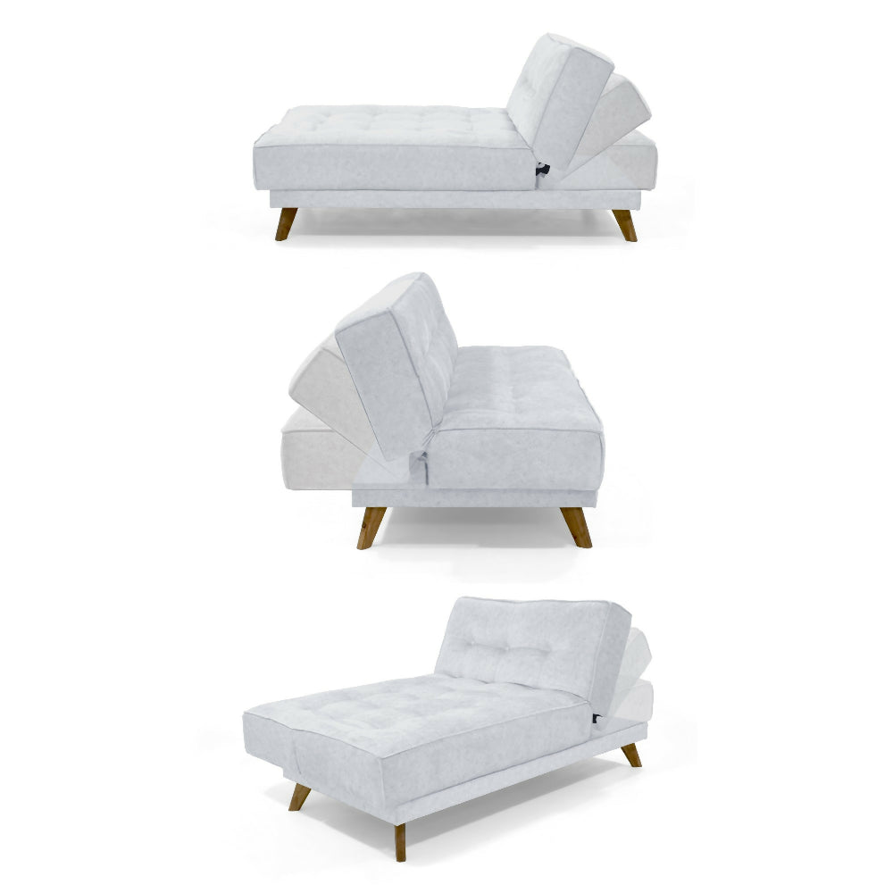 Sofa Cama Petra 177x89x83 Reclinable 5 Posiciones Tela Plata
