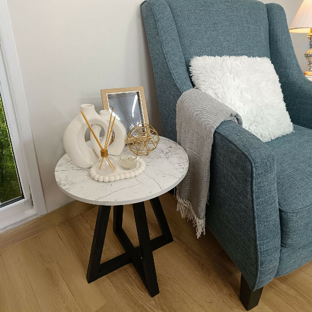 Mesa Auxiliar Monaco, Blanco+ Negro