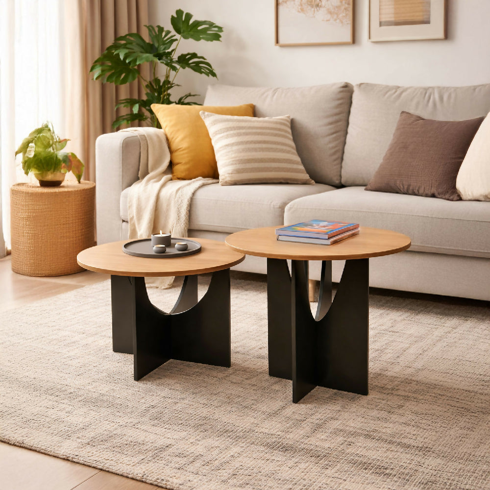 Mesa Auxiliar Viña Madera Natural + Negro