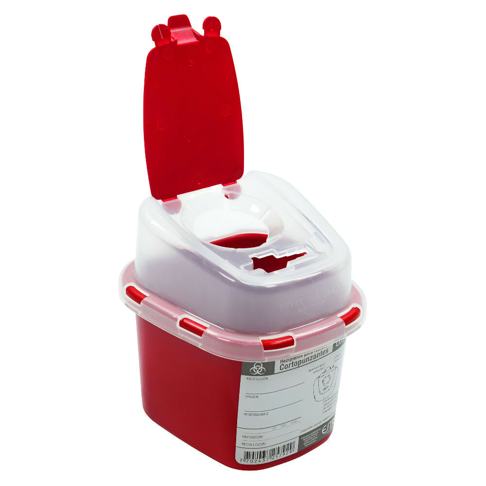 Recipiente Para Residuos Cortopunzantes 0.5L Rojo