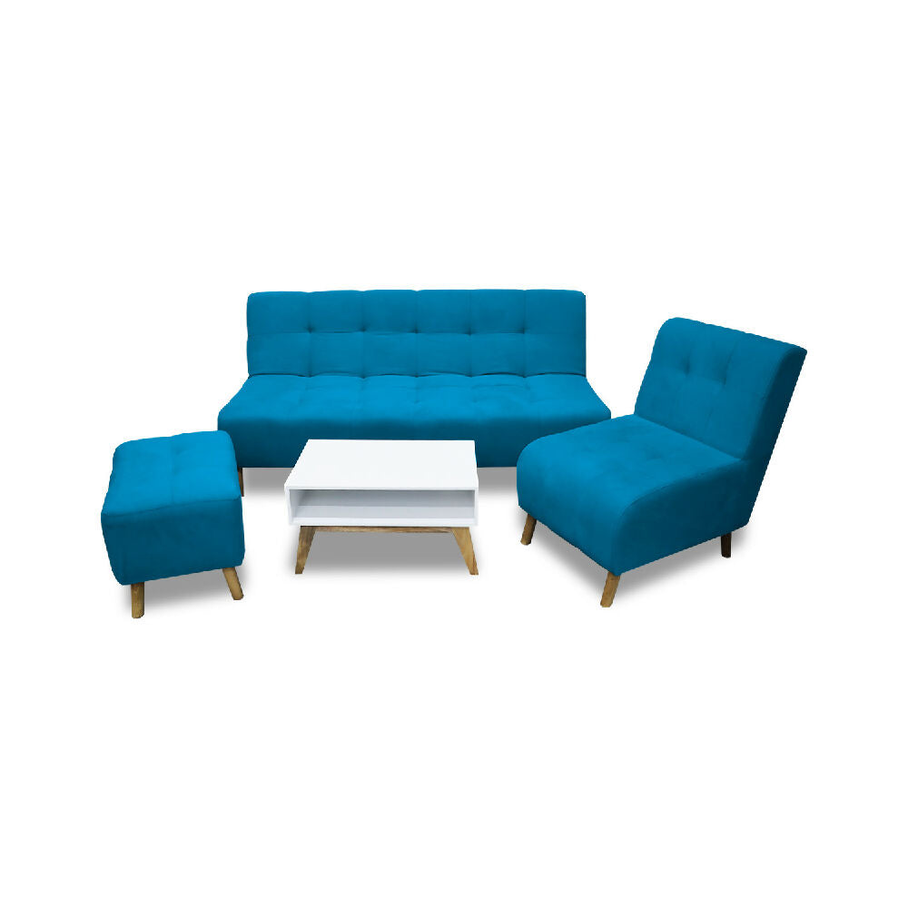 Sala Milán Turquesa + Mesa de Centro