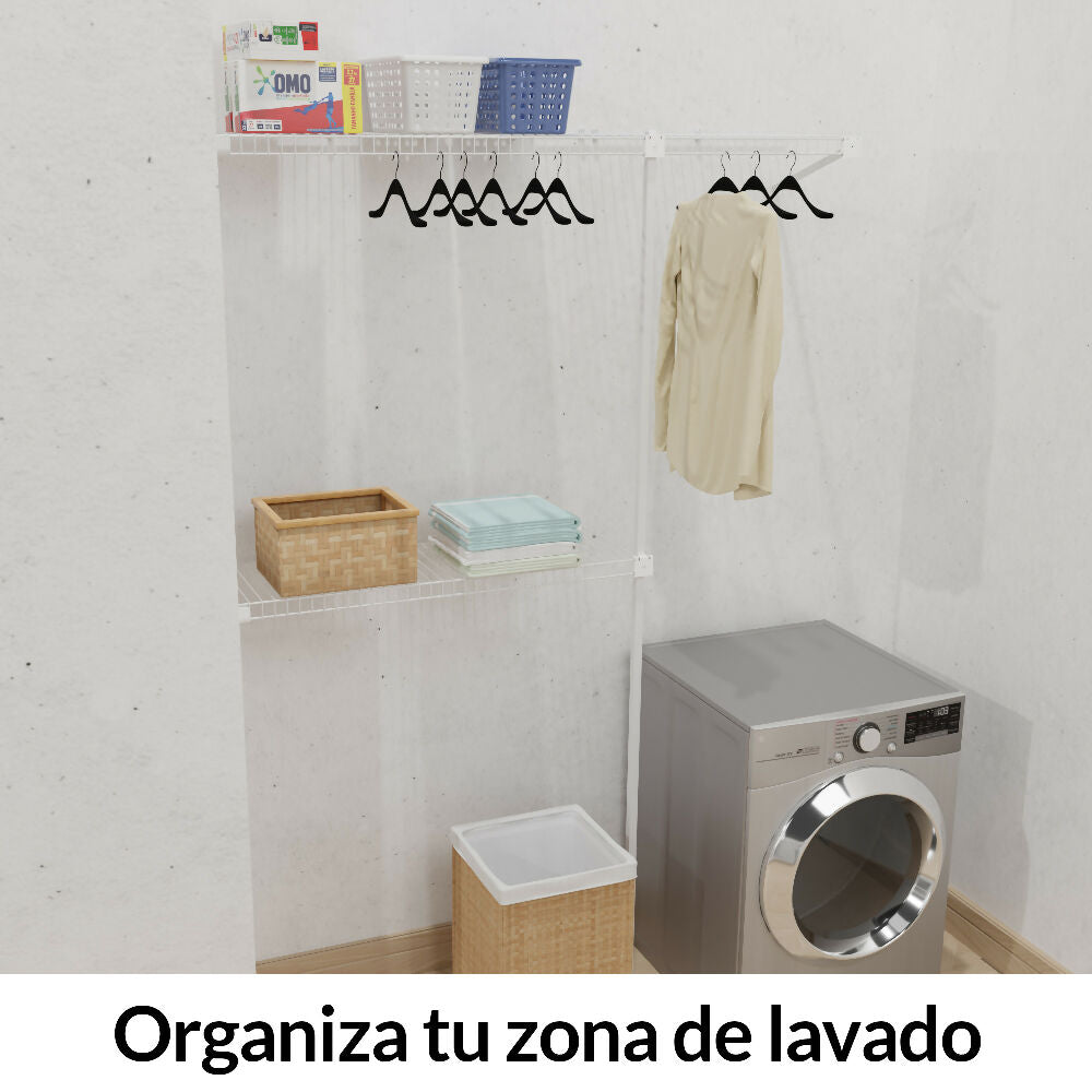 Closet Armable Metálico Petit Rejiplas Ajustable 90-140 cm Color Blanco