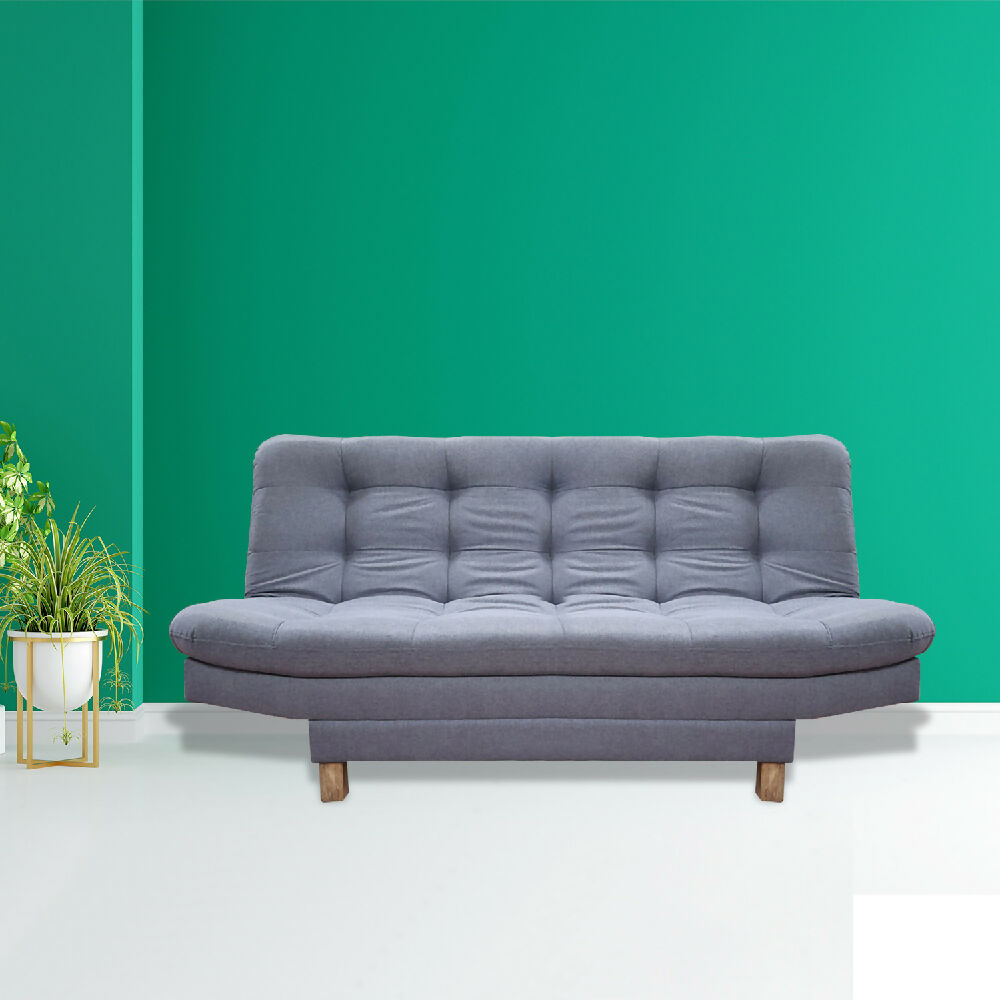 Sofacama Widmer 3 Posiciones Gris + Cojines Decorativos
