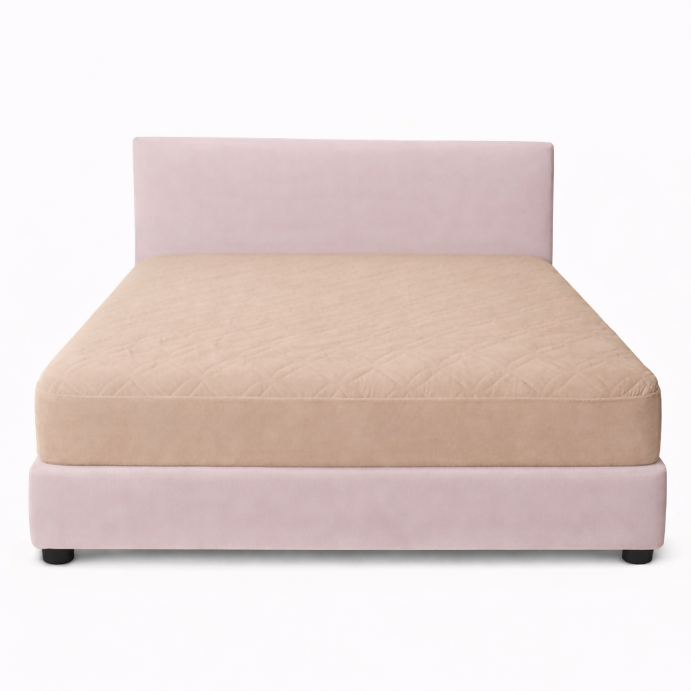 Protector colchon doble acolchado beige 140x190cm