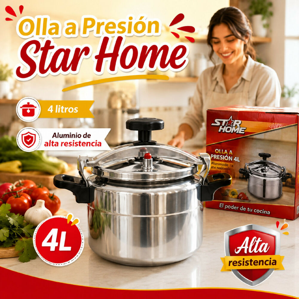 Olla A Presion Star Home 4 Litros En Aluminio Resistente Express Coccion