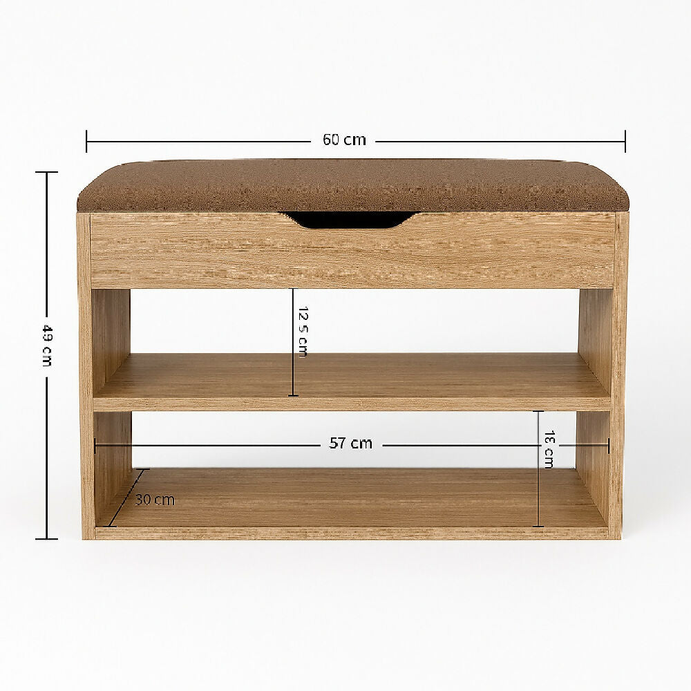 Mueble Organizador Zapatero-Baúl 43x60x30 Madera/Mocca