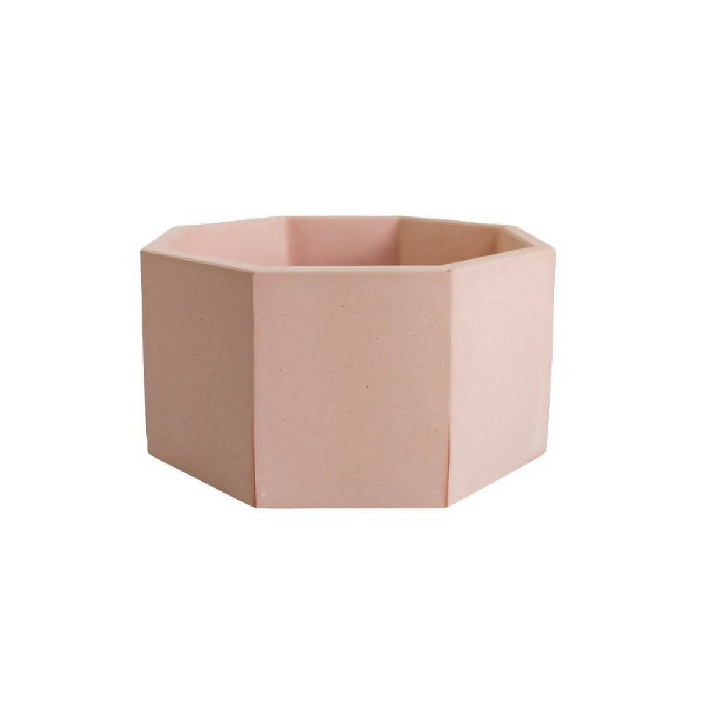 matera terrario de mesa en cemento hexagonal palo de rosa de concreto tienda online de materas y decoración