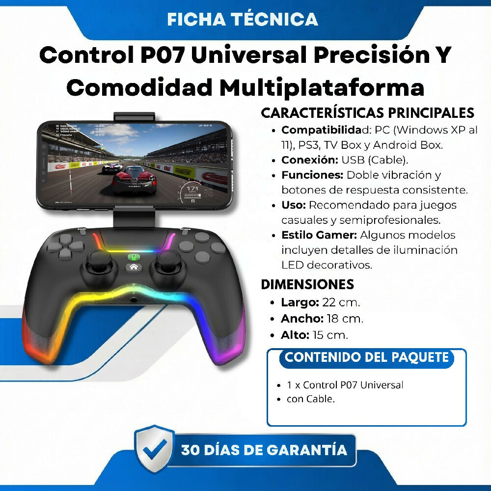 Control P07 Universal Precisión Y Comodidad Multiplataforma