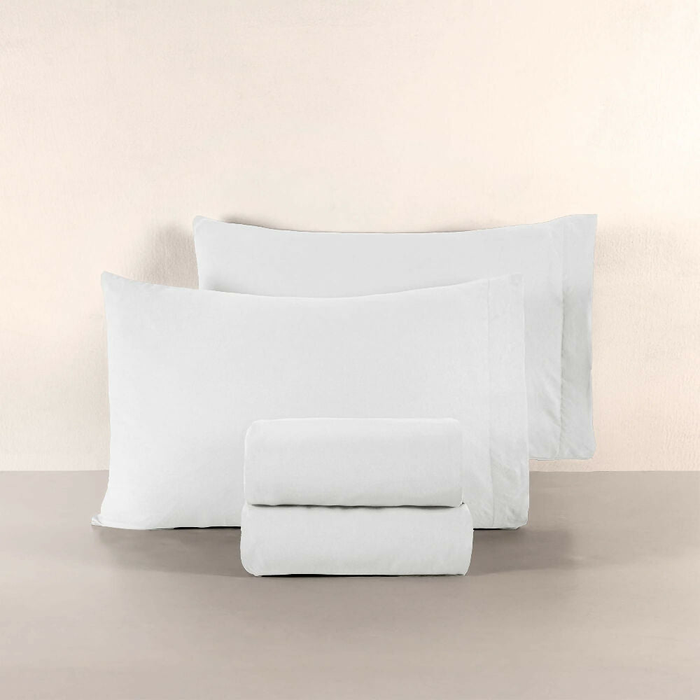 Sábanas Viasoft Washed Blanco, para Cama King