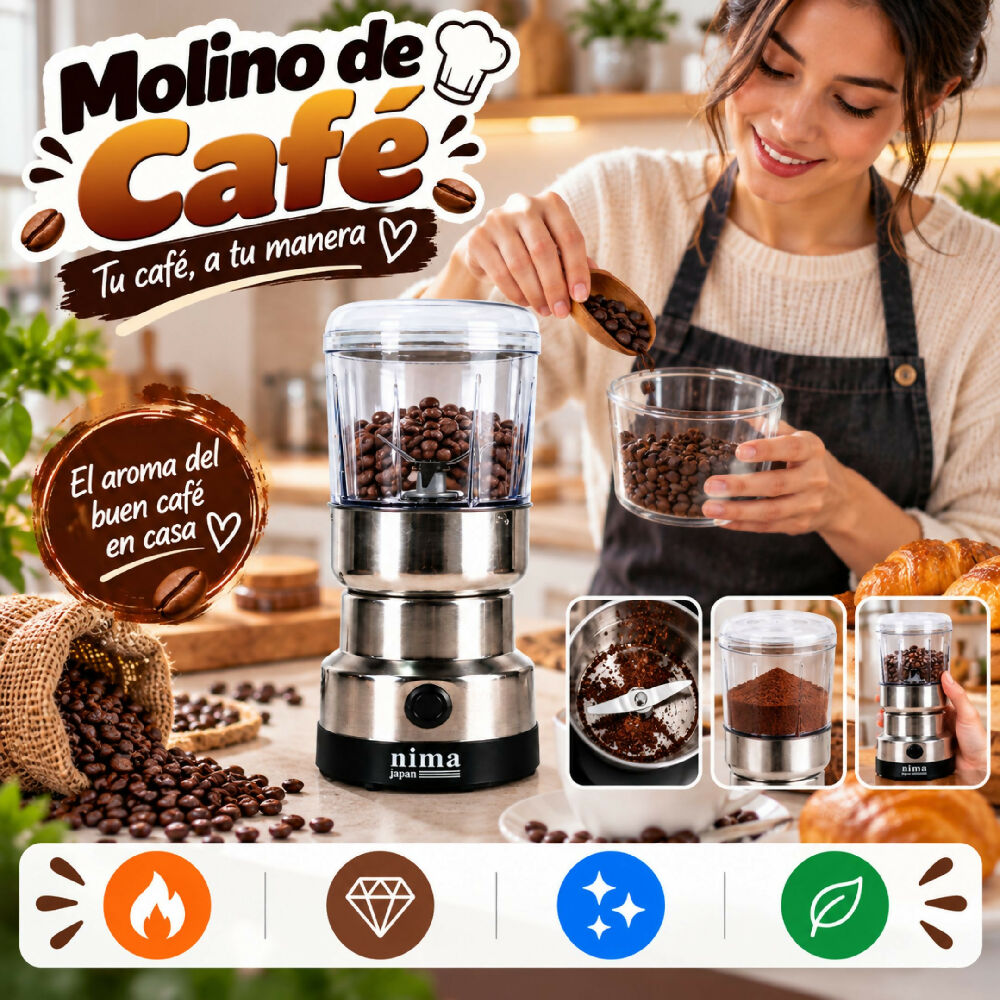 Molino Eléctrico De Café Y Granos NM8300 Gran Capacidad Y Operación Rápida Con Un Solo Botón