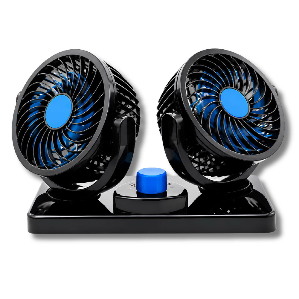 Ventilador Doble Para Carro 12V HY-104A Con Cabezales Ajustables 360°