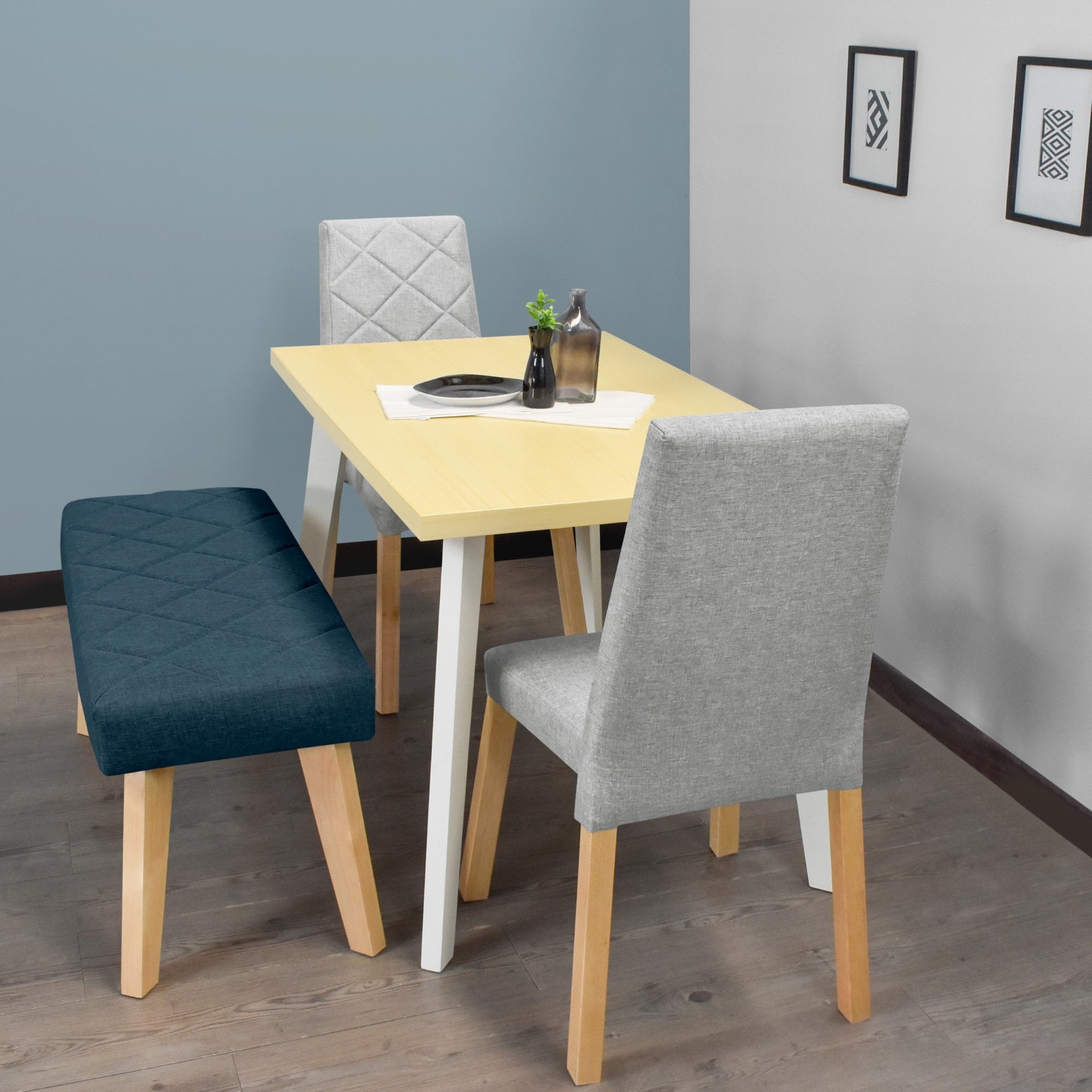 Comedor 4 Puestos Liverpool con Butaco Plata Azul