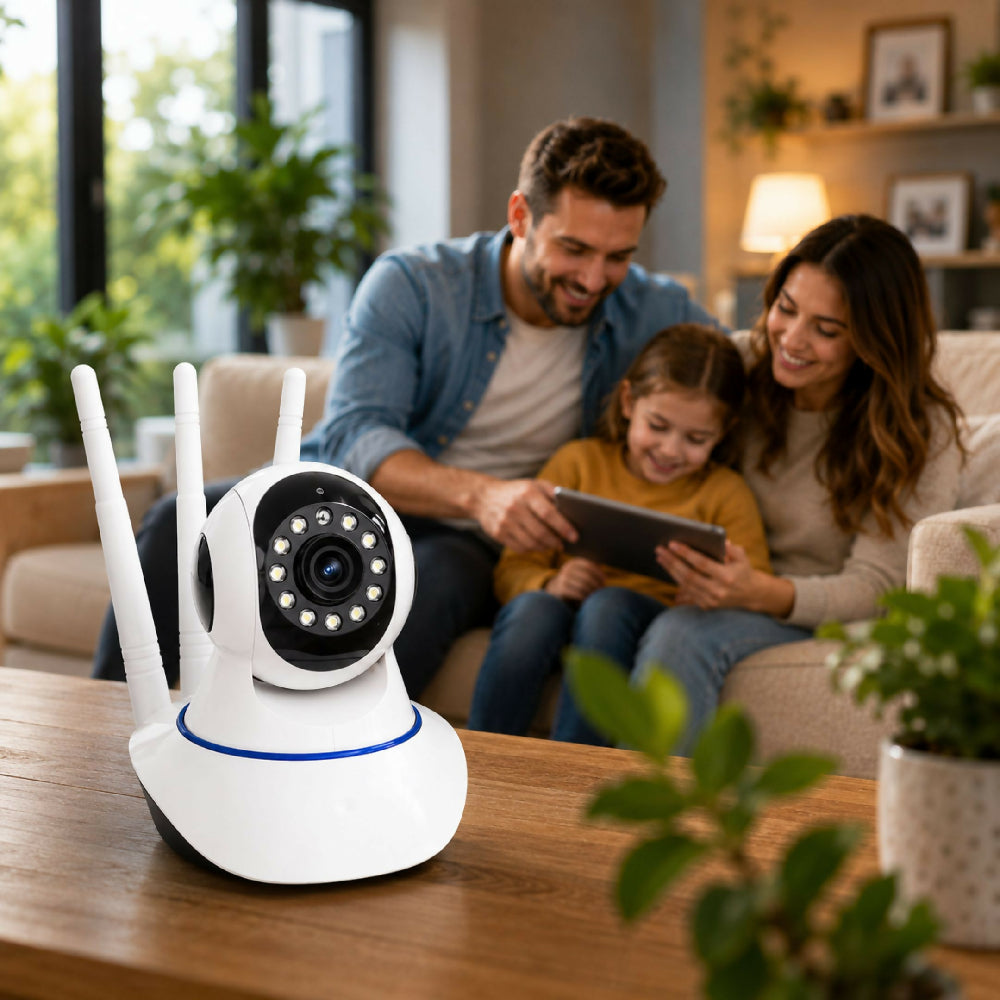 Cámara De Seguridad IP WiFi 3 Antenas Con Monitoreo Remoto Desde App Y Detección De Movimiento
