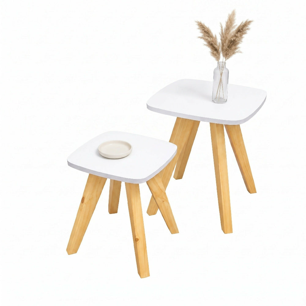 Mesa Auxiliar Nórdica Cuadrada - Set x 2 - Pequeña & Mediana