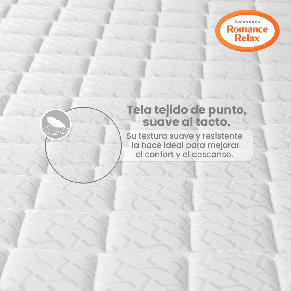 Colchón Romance Relax Dream Confort 140x190 Color Gris y Blanco